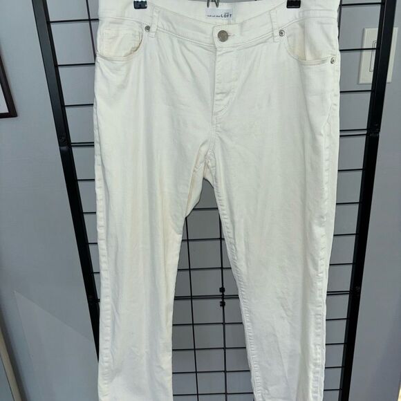 Ann Taylor Loft modern straight white jeans EUC - Picture 1 of 9